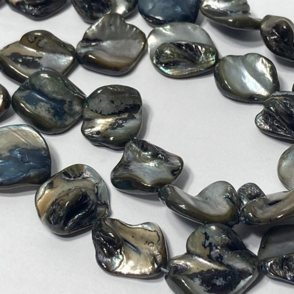 Shell Chunks Beads Jewelry Making Crafts Blue Black Grey Irregular Lamp Work